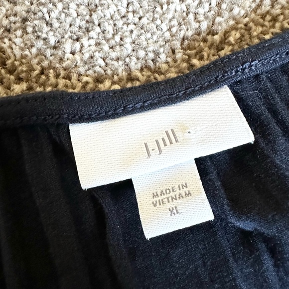 J Jill Navy Blue Pleated Sleeveless Boatneck Maxi Dress XL - Picture 4 of 10